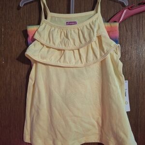 2 Piece Swiggles Yellow Toddler Tank with Rainbow Shorts